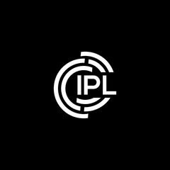 IPL letter logo design. IPL monogram initials letter logo concept. IPL letter design in black background.