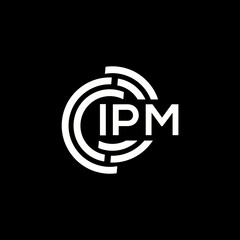 IPM letter logo design. IPM monogram initials letter logo concept. IPM letter design in black background.