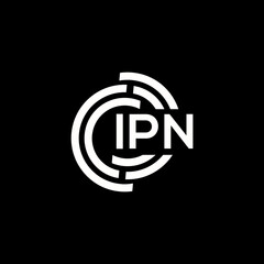 IPN letter logo design. IPN monogram initials letter logo concept. IPN letter design in black background.