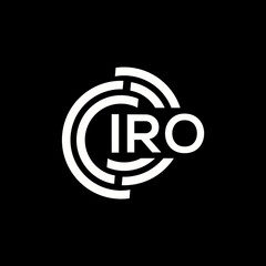 IRO letter logo design. IRO monogram initials letter logo concept. IRO letter design in black background.