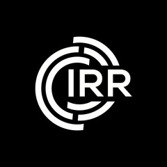 IRR letter logo design. IRR monogram initials letter logo concept. IRR letter design in black background.