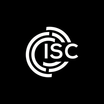 ISC letter logo design. ISC monogram initials letter logo concept. ISC letter design in black background.
