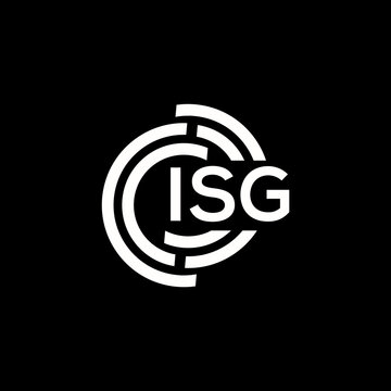 ISG letter logo design. ISG monogram initials letter logo concept. ISG letter design in black background.