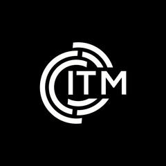 Obraz premium ITM letter logo design. ITM monogram initials letter logo concept. ITM letter design in black background.
