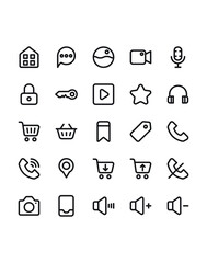 User Interface Icon Set 30 isolated on white background