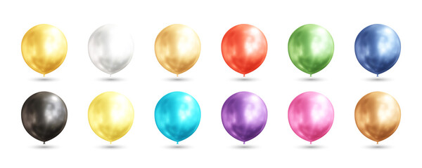 Realistic colorful balloons 3d vector illustration