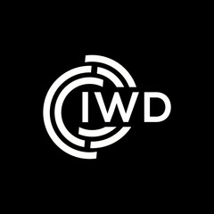 IWD letter logo design. IWD monogram initials letter logo concept. IWD letter design in black background.
