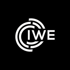 IWE letter logo design. IWE monogram initials letter logo concept. IWE letter design in black background.