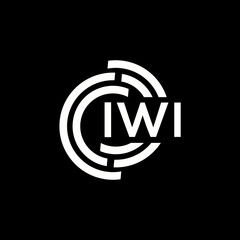 IWI letter logo design. IWI monogram initials letter logo concept. IWI letter design in black background.