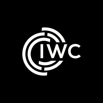 IWC letter logo design. IWC monogram initials letter logo concept. IWC letter design in black background.