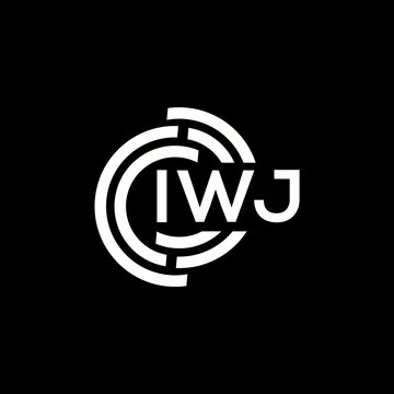 PrintIWJ letter logo design. IWJ monogram initials letter logo concept. IWJ letter design in black background.