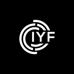 IYF letter logo design. IYF monogram initials letter logo concept. IYF letter design in black background.