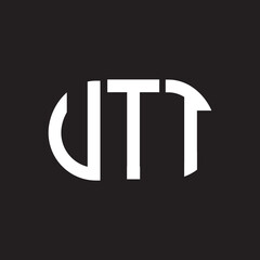 UTT letter logo design on black background. UTT creative initials letter logo concept. UTT letter design.