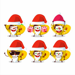 Santa Claus emoticons with yellow love open gift box cartoon character