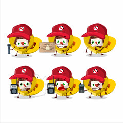 Ghost hunter cartoon yellow love open gift box character using camera