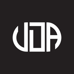 VDA letter logo design. VDA monogram initials letter logo concept. VDA letter design in black background.