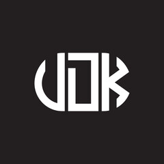 VDK letter logo design. VDK monogram initials letter logo concept. VDK letter design in black background.