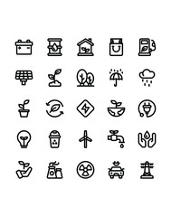 Eco Friendly Icon Set 30 isolated on white background