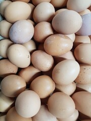 large group of egg in traditional indonesian market