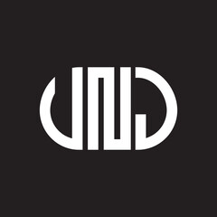VNJ letter logo design. VNJ monogram initials letter logo concept. VNJ letter design in black background.