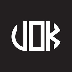 VOK letter logo design. VOK monogram initials letter logo concept. VOK letter design in black background.