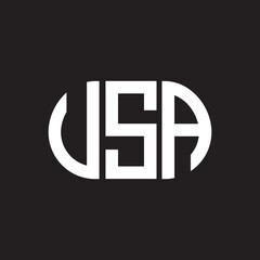 VSA letter logo design. VSA monogram initials letter logo concept. VSA letter design in black background.