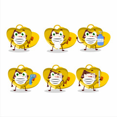 A picture of yellow love open gift box cartoon design style keep staying healthy during a pandemic