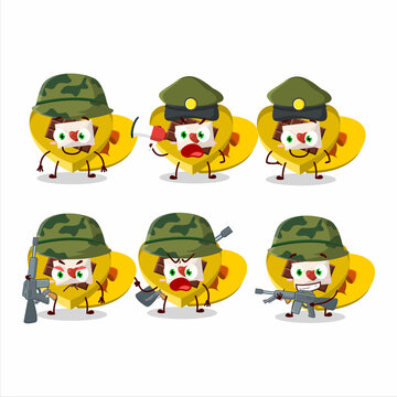 A charming soldier yellow love open gift box cartoon picture bring a gun machine
