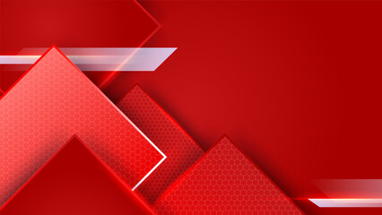 Modern red abstract background paper shine and layer element vector for presentation design. Suit for business, corporate, institution, party, festive, seminar, and talks.