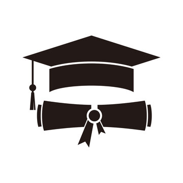 Academic graduation vector icon on white background	