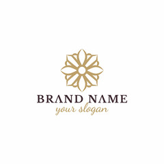 mandala flower logo design vector