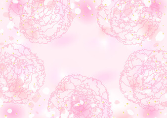 ふんわりやさしいピンクのカーネーションの背景