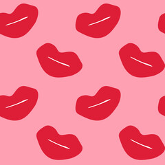 kiss seamless pattern hand drawn, vector, minimalism. wallpaper, textile, print, wrapping paper, background. love, valentines day.