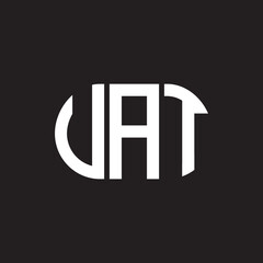 VAT letter logo design. VAT monogram initials letter logo concept. VAT letter design in black background.