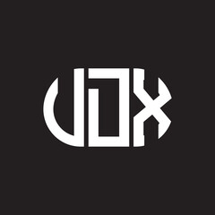 VDX letter logo design. VDX monogram initials letter logo concept. VDX letter design in black background.