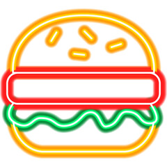Fast Food Burger Neon