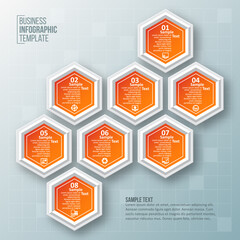 Abstract 3D Paper Infographics. Business template .Vector illustration