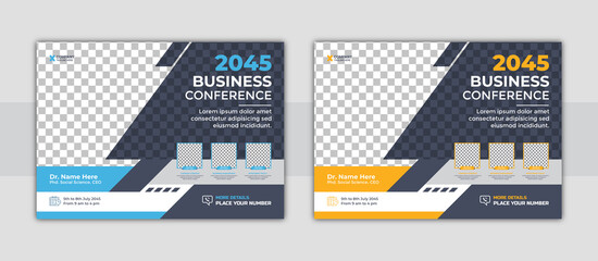 Corporate horizontal business conference flyer template design. conference horizontal flyer template