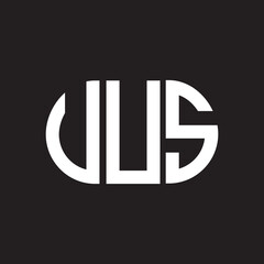 VUS letter logo design. VUS monogram initials letter logo concept. VUS letter design in black background.