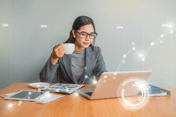 Crypto trader investor analyst looking at computer screen analyzing financial graph data on pc monitor. Analysts, investors, investors.