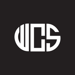WCS letter logo design. WCS monogram initials letter logo concept. WCS letter design in black background.