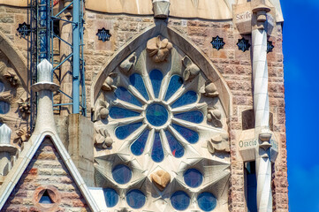 Decorative fragments from Sagrada Familia in Barcelona, Spain.