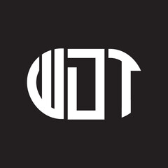 WDT letter logo design. WDT monogram initials letter logo concept. WDT letter design in black background.