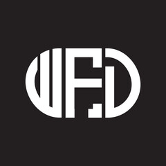 WFD letter logo design. WFD monogram initials letter logo concept. WFD letter design in black background.