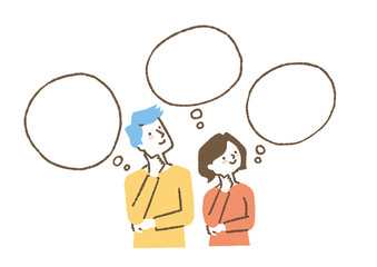 指差す男性と女性_セット_色
