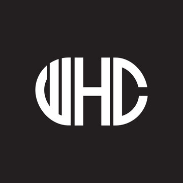 WHC letter logo design. WHC monogram initials letter logo concept. WHC letter design in black background.