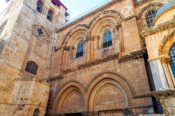Fototapeta premium The Church of the Holy Sepulchre, fragments of exterior, Jerusalem, Israel.