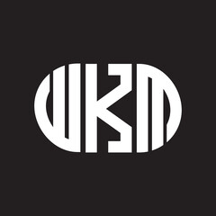 WKM letter logo design. WKM monogram initials letter logo concept. WKM letter design in black background.