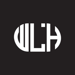 WLH letter logo design. WLH monogram initials letter logo concept. WLH letter design in black background.