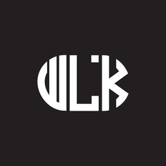 WLK letter logo design. WLK monogram initials letter logo concept. WLK letter design in black background.